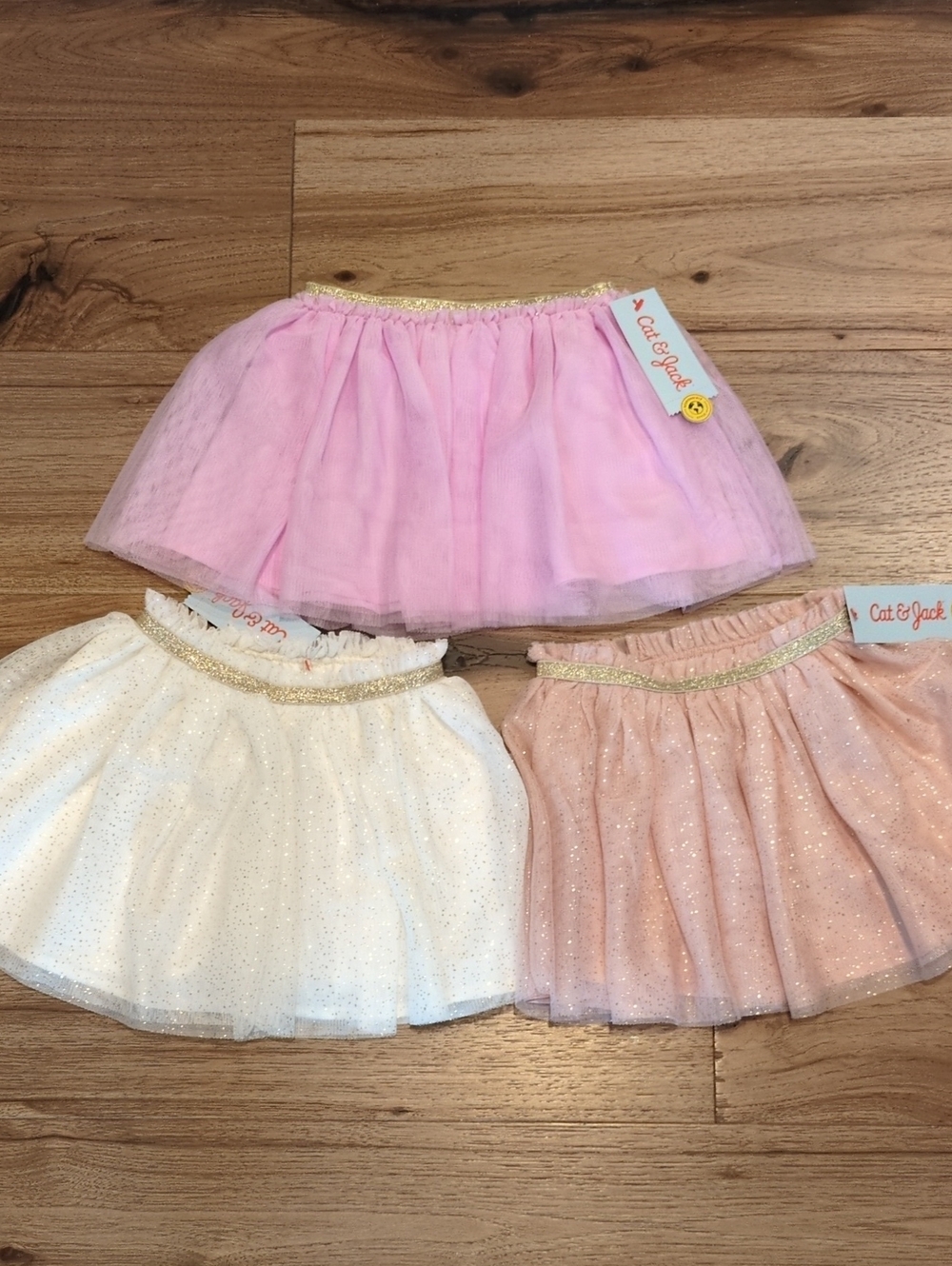 Cat & Jack Girls Tutu Skirt Bundle 3T NWT Pink Gold 3 Skirts